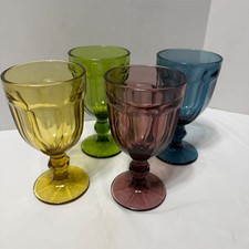 Set of 4 Libbey Multi Colors Ice Tea Water Goblets