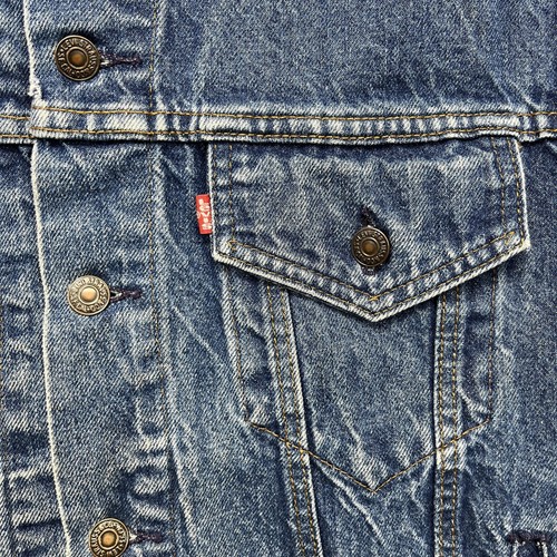 Vintage Levi's Type 3 Trucker Jacket Mens 46 Blue Faded Denim USA 80s 70506 by Levi's, $199.99 - Photo 5