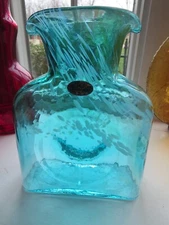 Blenko 384 Seaspray water bottle with frit- made for Water Bottle Week