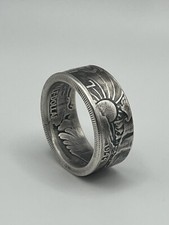 1944 Walking Liberty Half Dollar Coin Ring .90 Silver -Size 9 1/4 Width 1cm