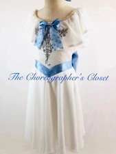 Professional White Blue Graduation Ball Clara Party Ballet Dress Gown 10 11 12
