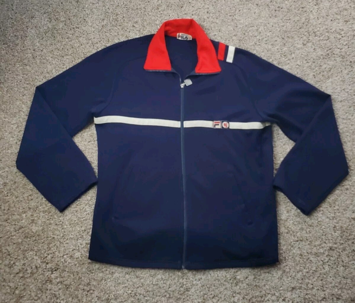 Vintage 70s Fila Bjorn Borg Track Jacket Size 40 Mens Blue