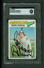 Brooks Robinson Autograph 1977 Topps Record Breaker card #4 Orioles SGC Encased