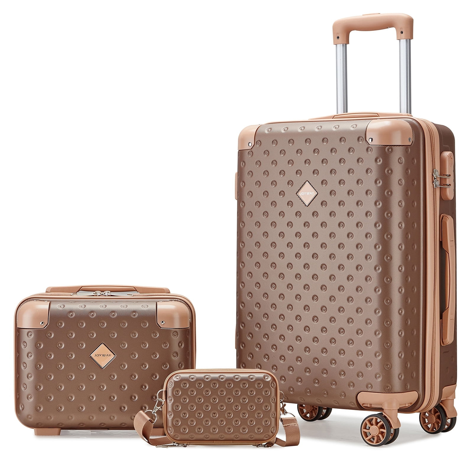 Lightweight 3-Piece Hard Shell Carry-On Luggage Set with Swi