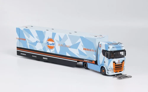 1:64 Scania S730 Blue Enclosed Double Deck Truck Model Diecast Metal Car - Picture 3 of 15