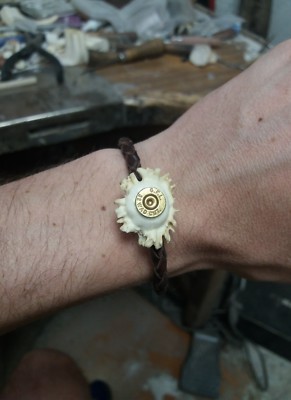 Pulsera para Hombre de Cuero y Acero Inoxidable Brazalete Plateado