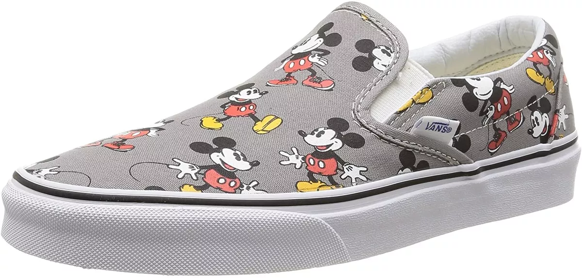 Vans The Wall Unisex X Disney Mickey Mouse Frost Grey Slip-On Shoes |