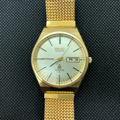 w1884] SEIKO 4883-8001 SUPERIOR Serviced New battery SGP Gold