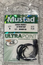 Mustad Demon Perfect Circle 1X Wide Gap Hooks 7/0
