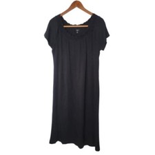 Womens Talbots Black Dress L Knee Length Summer Spring Casual