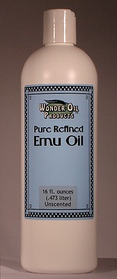 16 fl. ounces American Triple Refined 100% Pure Emu Oil. Creamy White. No odor.