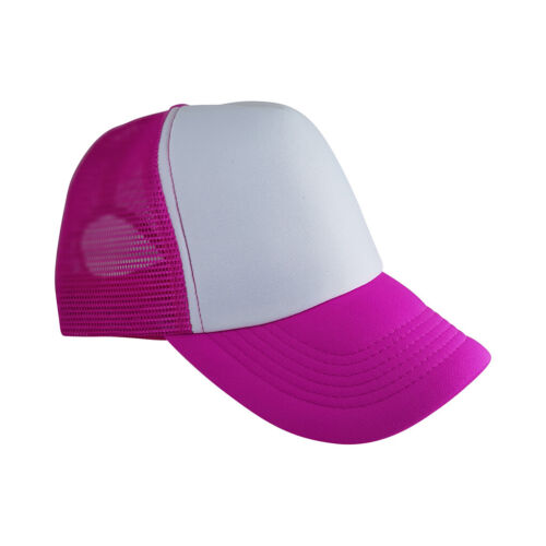 Plain Trucker Hat Cap Foam Front Unisex Adjustable Mesh Baseball Various Colours - Picture 40 of 47