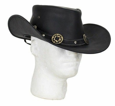 leather gambler hat