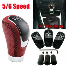 Universal 56 Speed Red Leather Car Manual Racing Gear Stick Shift Knob Shifter Universal 56 Speed Red Leather Car Manual Racing Gear Stick Shift Knob Shifter