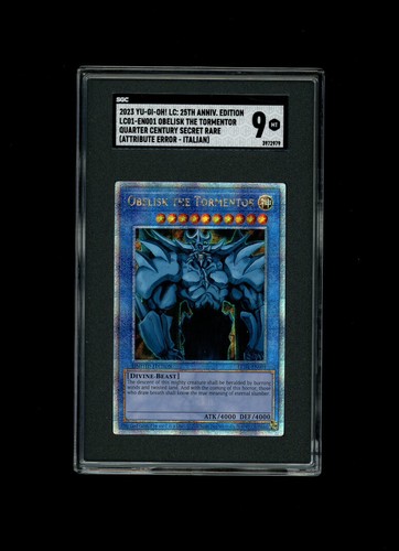 YU-GI-OH! OBELISK THE TORMENTOR SECRET RARE HOLO LIMITED EDITION ERROR SGC 9