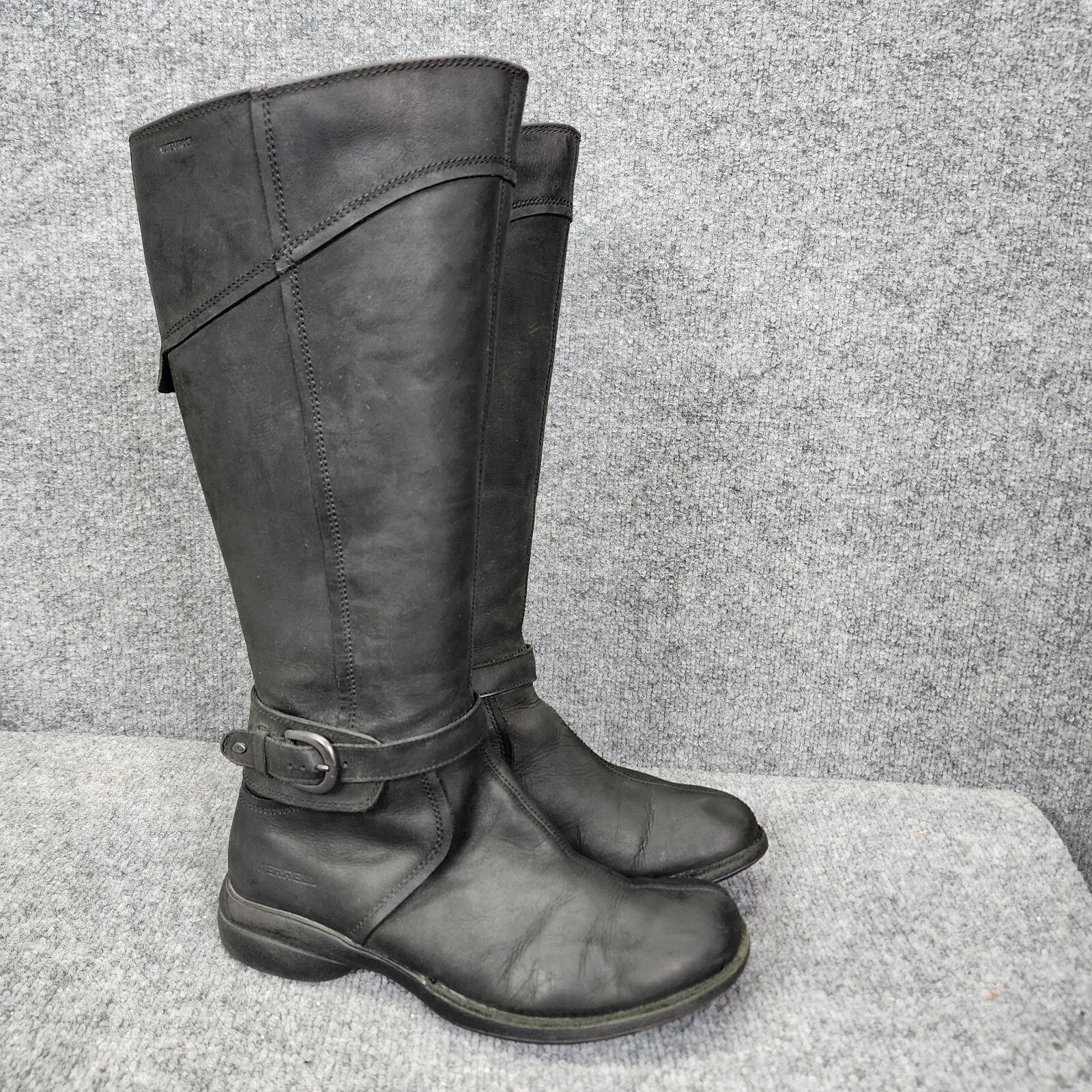 Stivali da equitazione Merrell Captiva alti impermeabili con fibbia misura 9 5 pelle nera