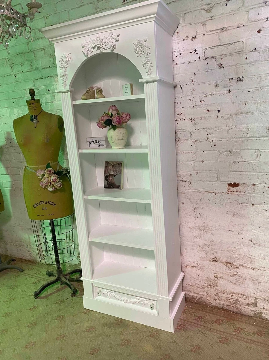 White shabby chic bookcase deals