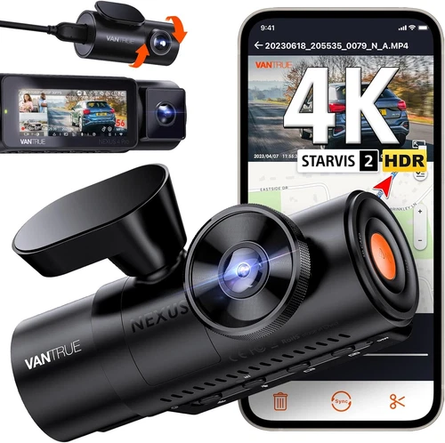 Vantrue N4 Pro 3 Channel Dash Cam, 4K Wifi Dashcam with STARVIS 2 IR Night Visio