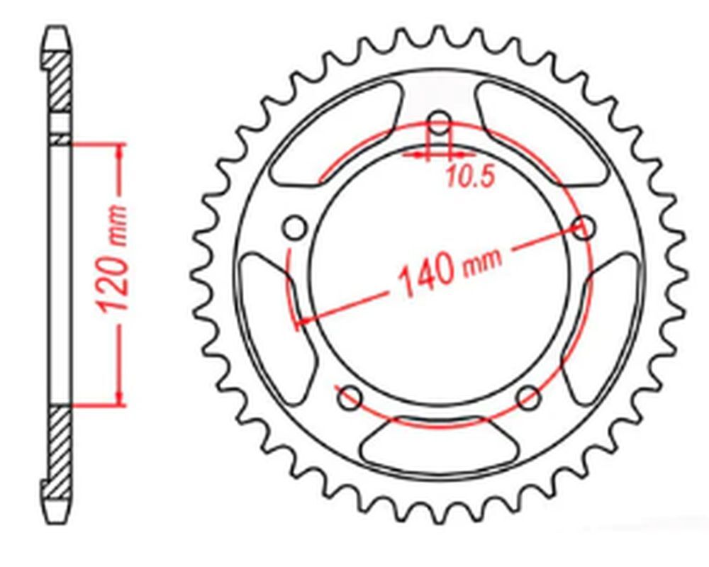 Pignon arrière 4409 43 dents Suzuki GSXR 1000 couronne de transmission JTR180