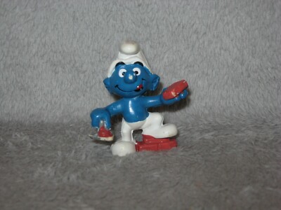 The Smurfs ~ *Variant* Bricklayer Mason Cement #20148 (2207) Schleich Peyo 1981