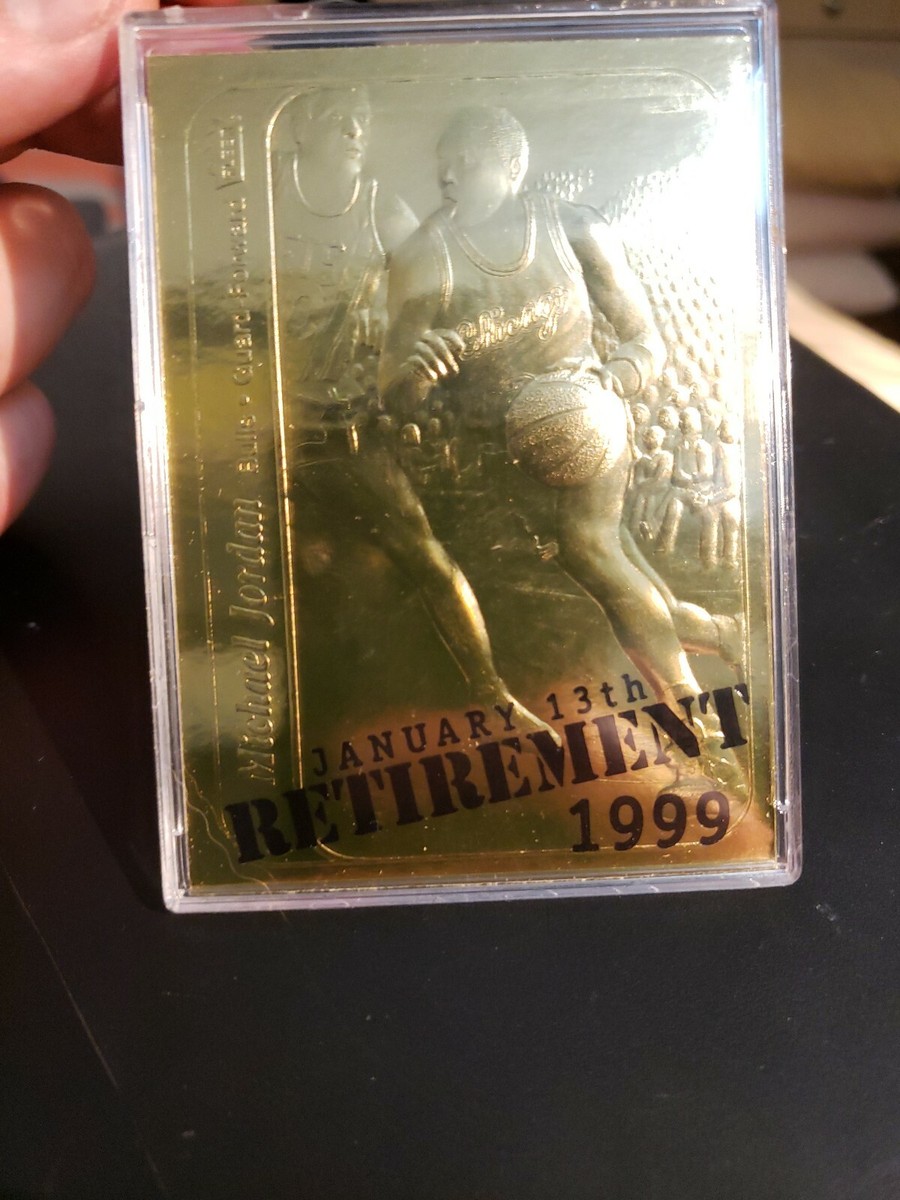 1999 Fleer 23kt Gold Michael Jordan Retirement | eBay