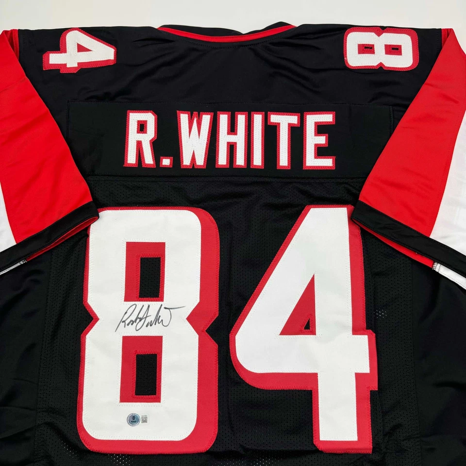 Autographed/Signed Roddy White Atlanta Black Football Jersey Beckett BAS COA - Image 3 of 4