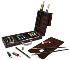 Artist Premier Deluxe set di dipinti da viaggio vernice e pennelli colore a olio scatola di legno