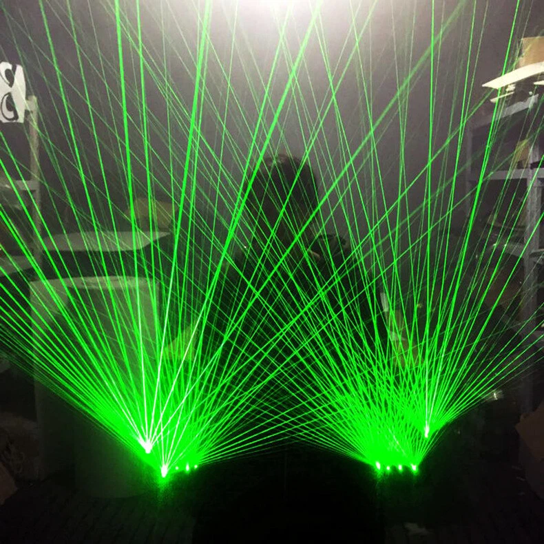 2in1 LED Laser Green Light Gloves DJ Club Dancer Stage Lighting Show Disco Party - Image 4 of 4