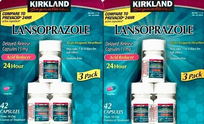 Kirkland Lansoprazole 15mg Acid Reducer Delayed-Release, Lot of  84 Capsule