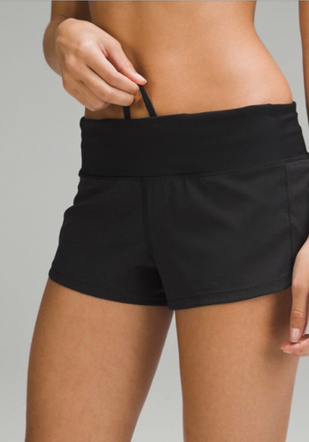 LULULEMON Speed Up Low rise shorts 2.5" lined Sz 12 BLK NWT$68 Lulu bag