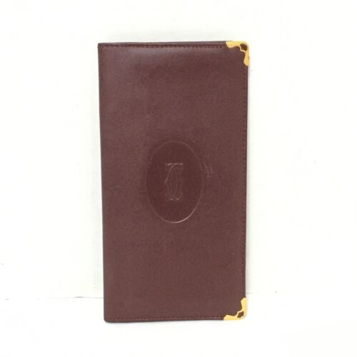 Auth Cartier Must Line - Bordeaux Leather Bill Holder - 第 1/8 張圖片