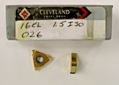 10 PIECES, CLEVELAND TWIST DRILL, 16EL 1.5 ISO 026 CARBIDE INSERTS         F231