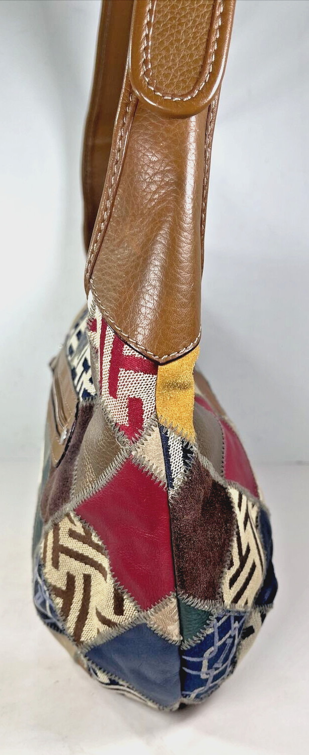 Tignanello Multi Color Suede Patchwork and Brown … - image 7