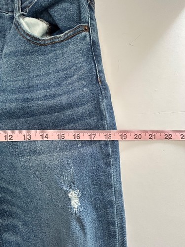 Risen Jeans Boot Cut Damen Größe 11, 30 L Denim Hose Taschen blau distressed - Bild 7 von 9