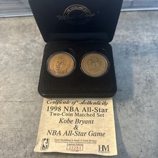 KOBE BRYANT 1998 All-Star Game Highland Mint Two Coin Set Bronze /23000 w/COA