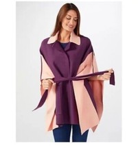 Badgley Mischka Colour Blocked Knitted Poncho With Pocket Size Small Bnip