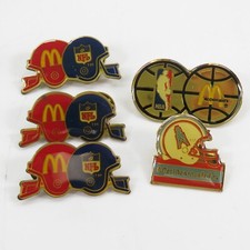 Vintage McDonalds NFL NBA Sports Label Pins Helmets Teams Football Basketball