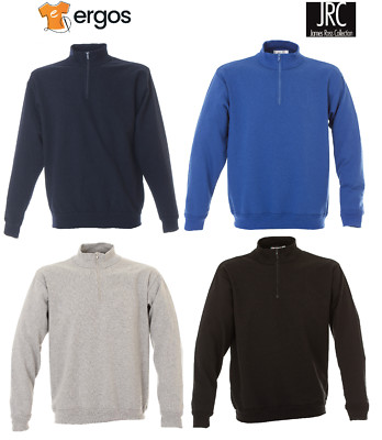 JRC Sweatshirt PISA Baumwolle Half Zip Kurz Stehkragen Lupenshirt Herren