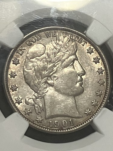 1901 Barber Half Dollar 50c NGC. Certified AU55. Great Luster. - Picture 2 of 8