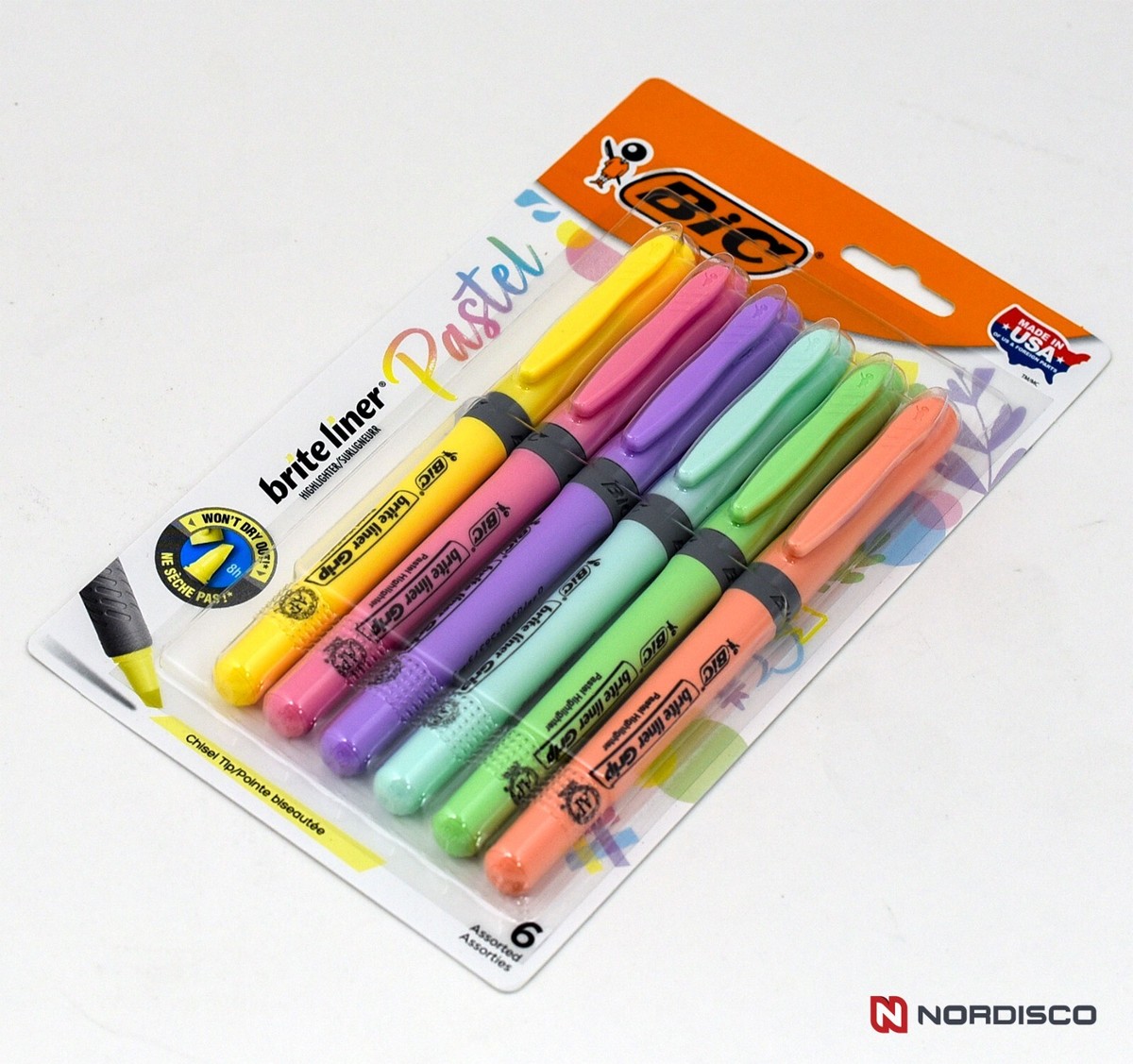 BIC GBLDP61 36411 Brite Liner Grip Pastel Assorted Color