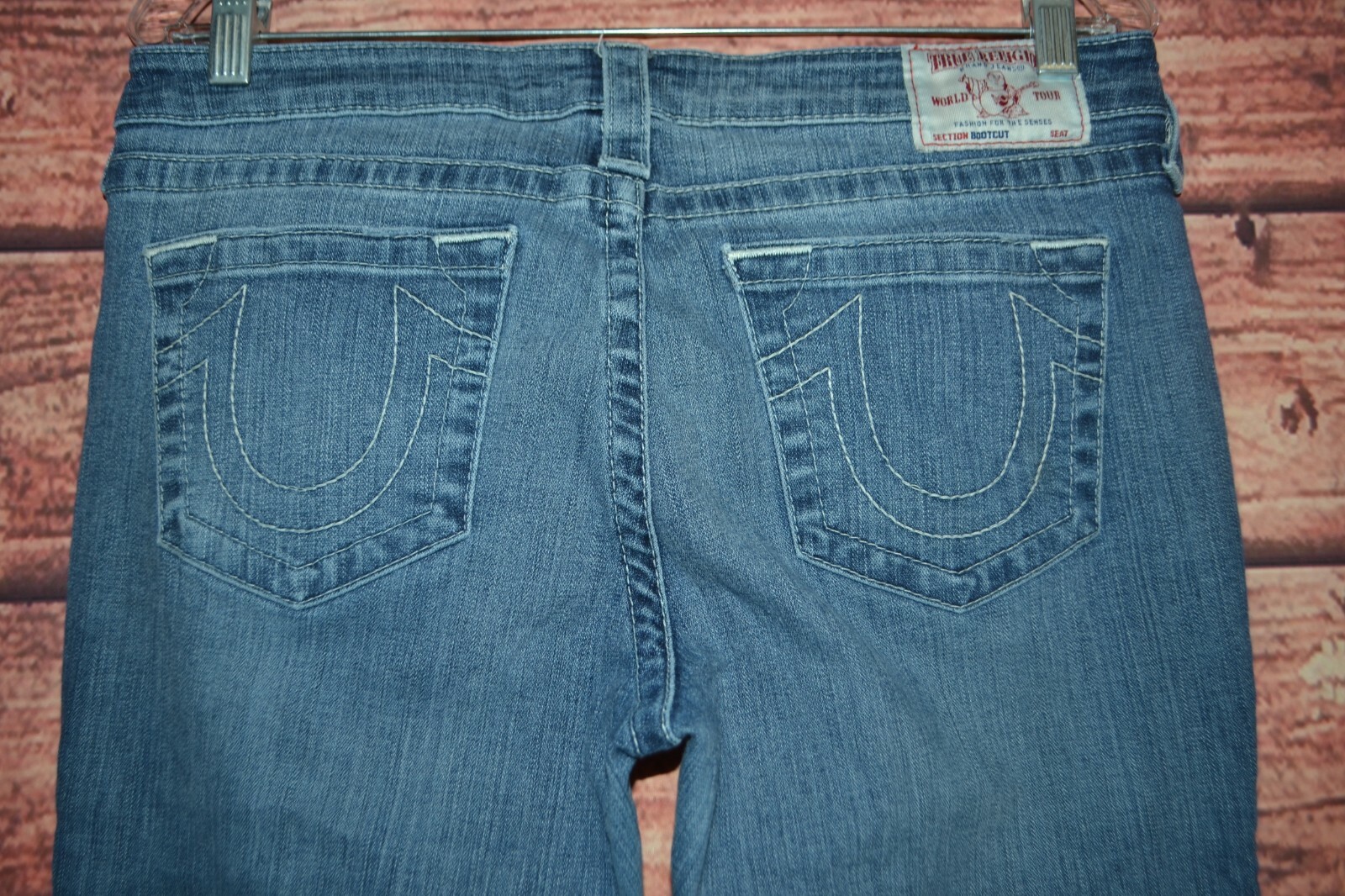 True Religion Women's Bootcut No Pocket Flaps Blue Denim Jeans Sz 31x33 thumbnail 7