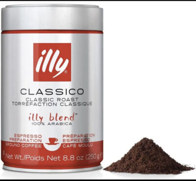 Illy Classico  Classic Roast Espresso Ground Medium Roast   8.8 oz 100% Arabica