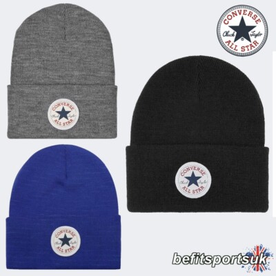 CONVERSE ALL-STAR BEANIE MÜTZE THERMO WINTER DESIGNER CHUCK PATCH SCHWARZ GRAU BLAU