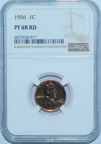 1956 NGC PR68RD Red Proof Strike Lincoln Wheat Cent
