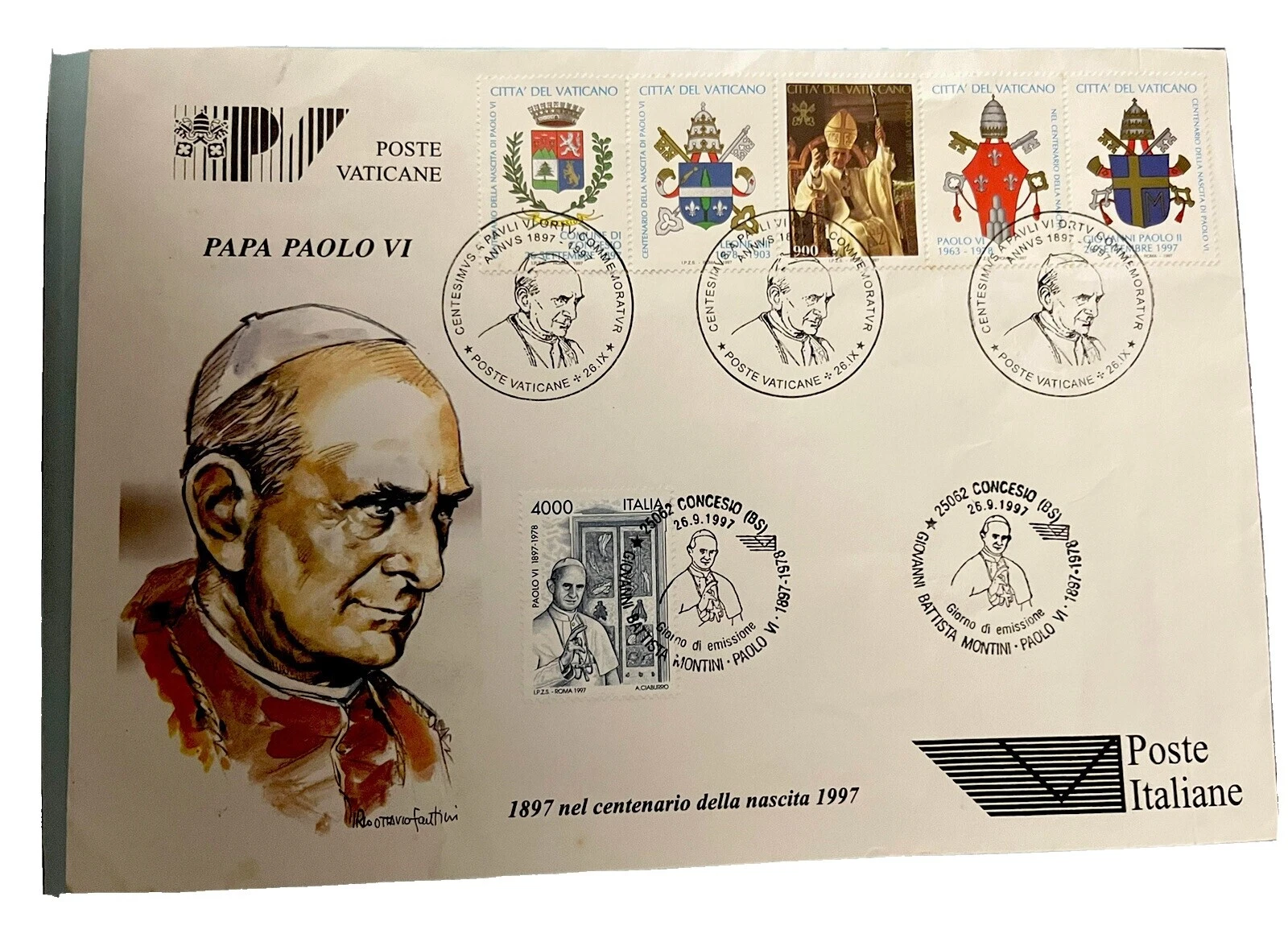 Cubierta de primer día decimal Sellos del Vaticano