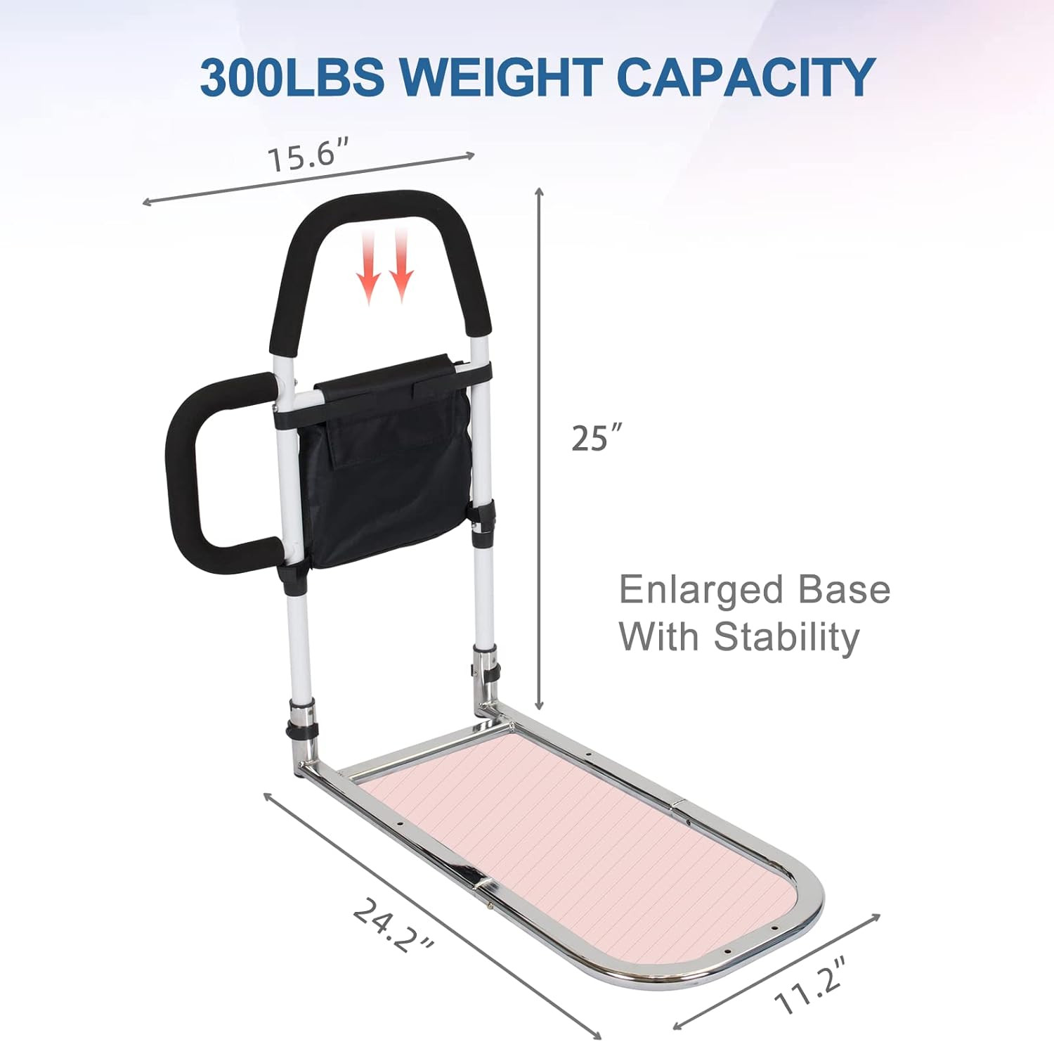 Bed Rails for Elderly Adults Safety with Motion Sensor Light & Double Foamed Gra