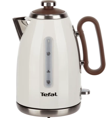 Tefal Retra Kettle Fast Boil  3000 W 1.7L Cream and Mokka KI780A40 - Image 1 of 4