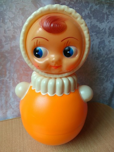 RARE USSR VINTAGE Soviet RUSSIA doll toy Nevalyashka Plastic Roly Poly children - Picture 6 of 11