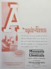 Monsanto Chemicals Aspir-Gran Salicylic Acid St Louis MO Vintage Print Ad 1931