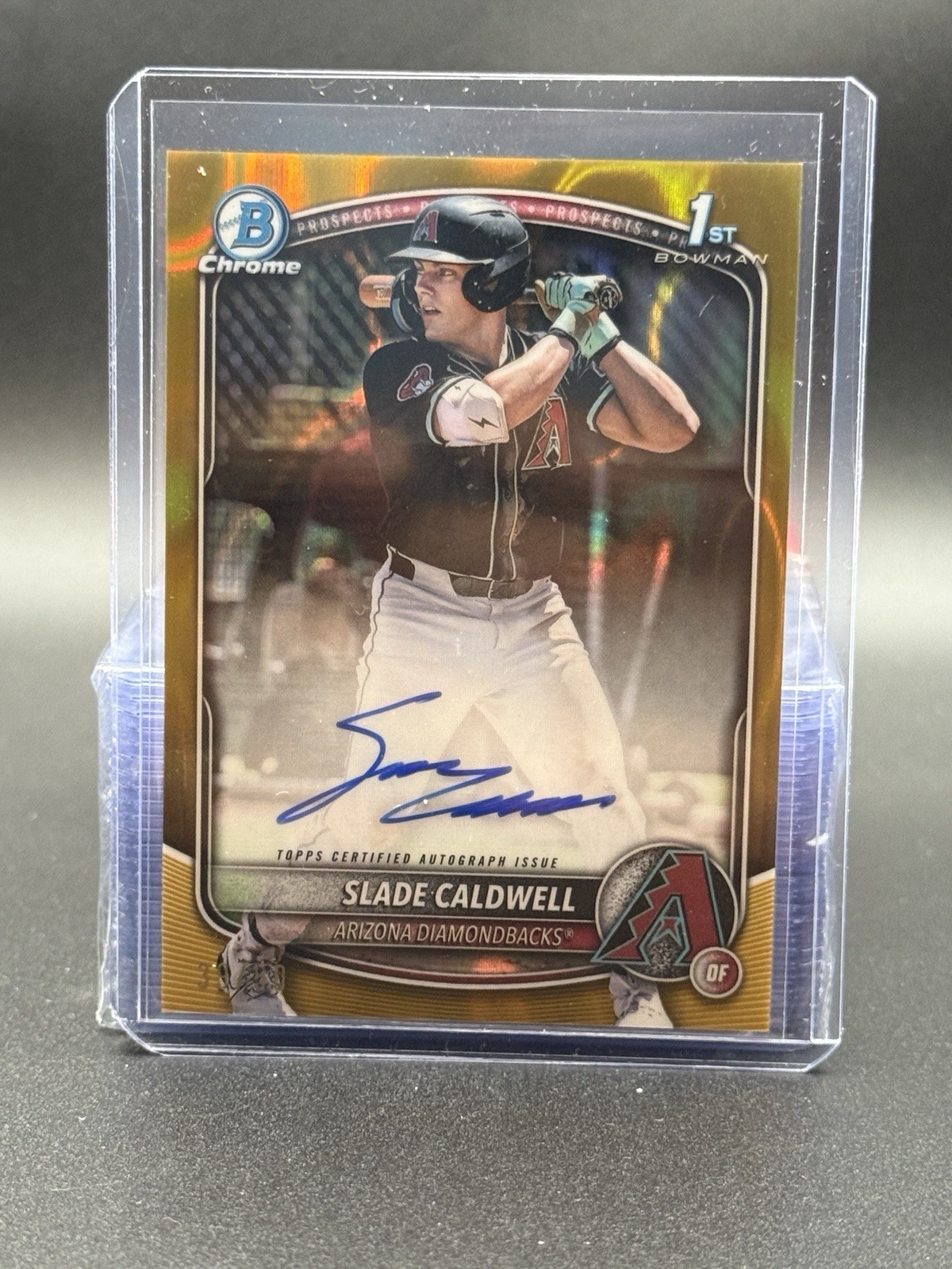 2025 BOWMAN CHROME SLADE CALDWELL #CPASC  1ST AUTO GOLD LAVA /50 DIAMONDBACKS